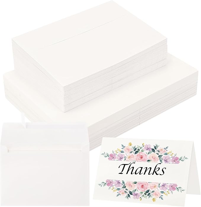 70 Sets Blank Watercolor Cards with Envelopes, 140lb/300GSM Cotton Watercolor Paper Cards, 4 x 6 in Foldable Watercolor Postcards with Envelopes for Greeting Cards Birthday Wedding Invitations
