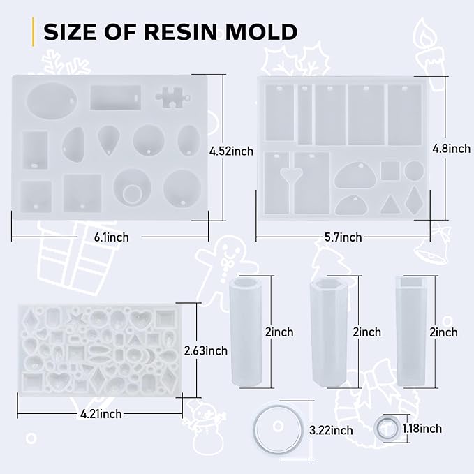 IGaiety Resin Jewelry Making Kit 240 Pcs Silicone Epoxy Resin Mold Keychain Starter Kit Bundle with Epoxy Molds and Pigments Tools for Beginners Adults Jewelry Earring Making