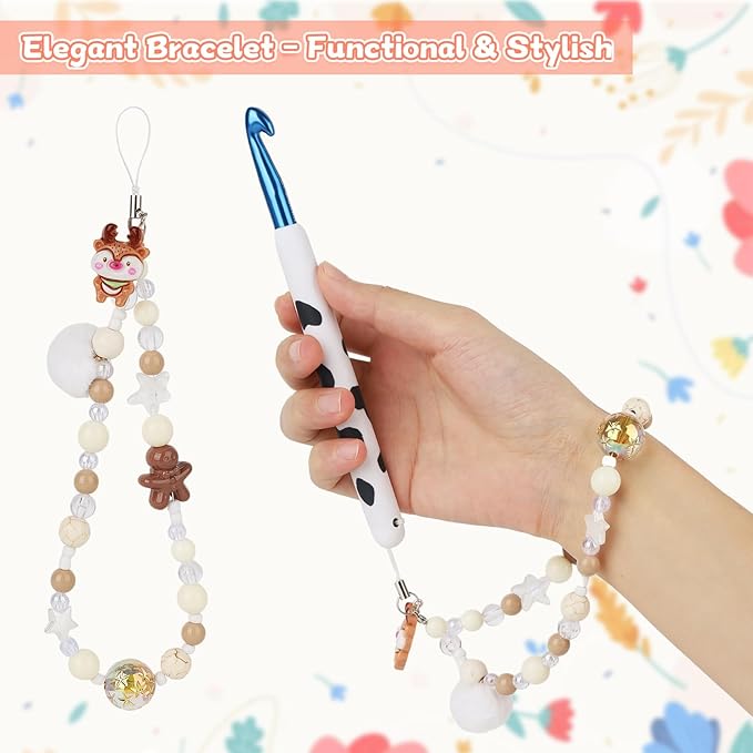 Coopay Crochet Hooks, Crochet Hook with Soft Polymer Clay Handle and Attached Bracelet - Stylish & Practical - 9.0mm (N-15)