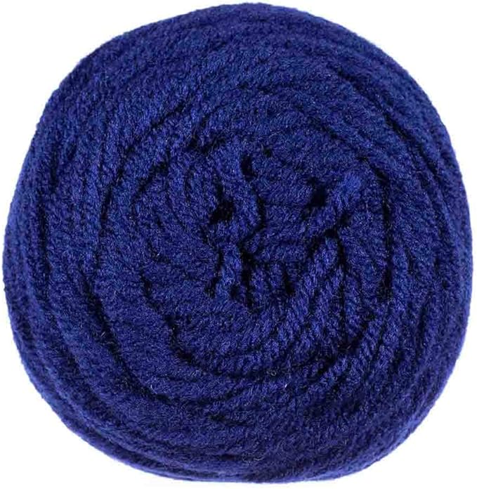 Craft County Size 4 (Medium) 100% Acrylic Fiber Yarn – Variety of Color and Pattern Options – for Crochet, Knitting, and Weaving (Soft Navy)