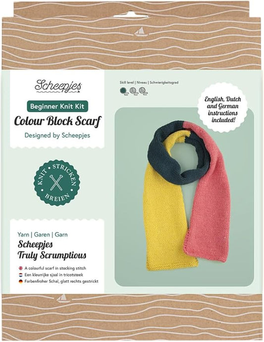 Scheepjes Beginner Knit Kit - Colour Block Scarf - 1 Piece