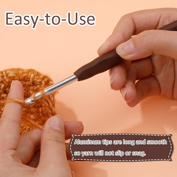 Crochet Hook, 6.0 mm Ergonomic Crochet Hook, Crochet Needles for Arthritic Hands, Knitting Needles with Soft Handle Beginners and Experienced Hobbyists (6.0 mm)