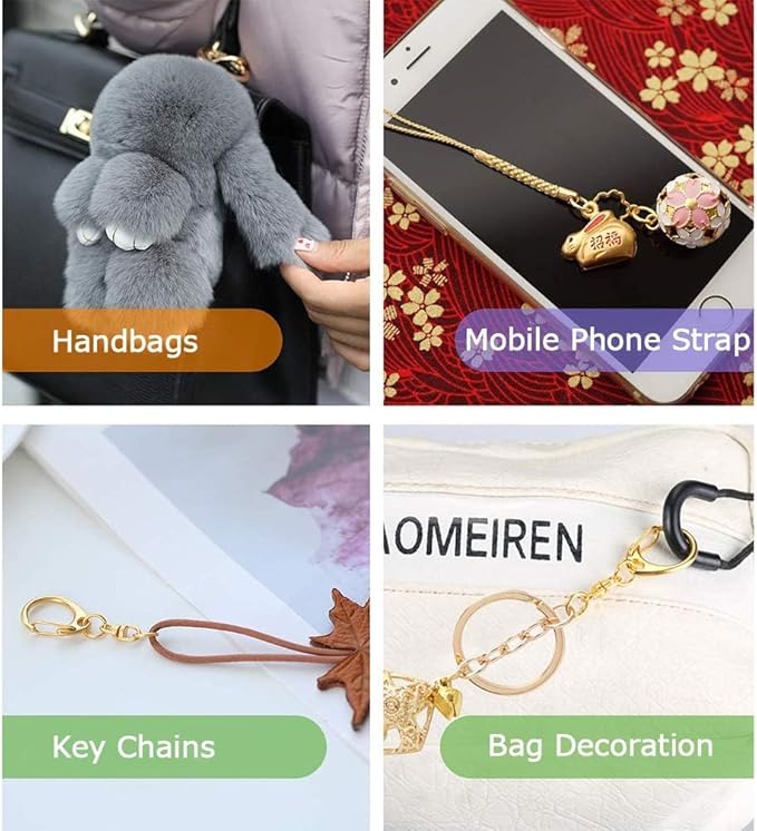 Roctee 50 Pack Gold Keychains with Jump Rings & Chains, 1.92" DIY Keychain Hardware Kit for Crafts, Key Ring Accessories for Keychain Making Projects