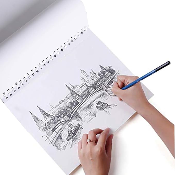 CONDA 9"x12" Sketch Book, 100 Sheets (68 lb/100gsm), Spiral Bound Artist Sketch Pad, Durable Acid Free Drawing Paper for Drawing Painting, Starry Sky