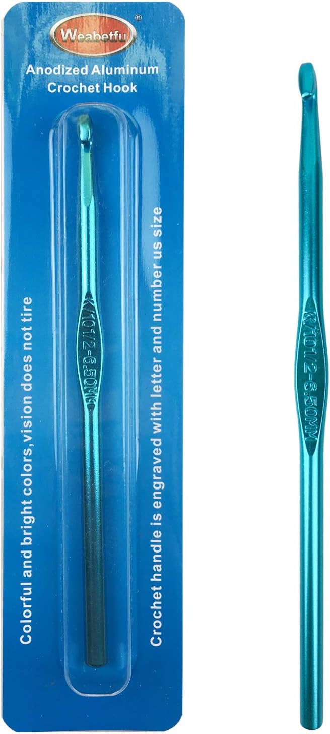 Weabetfu Aluminum Crochet Hook,Soft Grip Crocheting Hooks for Knitting Craft Yarn,Crochet Hooks Size K,6.5mm-New