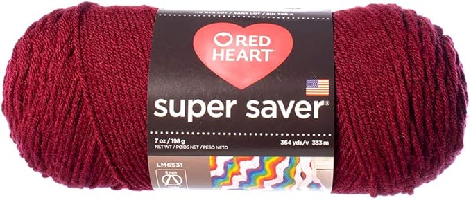 Craft County Size 4 (Medium) 100% Acrylic Fiber Yarn – Variety of Color and Pattern Options – Great for Crochet, Knitting, and Weaving (Claret)
