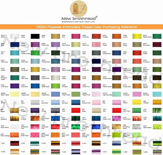 New brothread - 20 Options - 8 Snap Spools of 1000m Each Polyester Embroidery Machine Thread with Clear Plastic Storage Box for Embroidery & Quilting - Over Rainbow