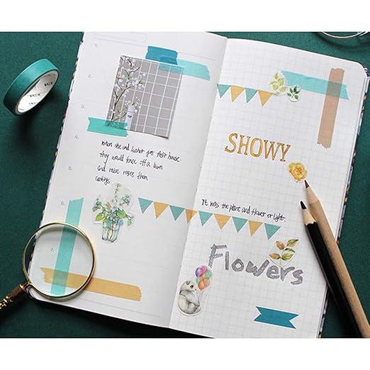 YUBBAEX Natural Color Washi Tape Set 4 Rolls Decorative Tapes for Arts, DIY Crafts, Journals, Planners, Scrapbooking, Wrapping -Neutral Color- (4-Grey Green)