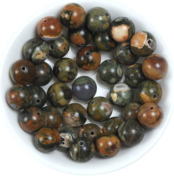 4mm Natural Kambaba Jasper Gemstone Round Loose Beads Crystal Stone Bracelet Necklace Accessories Crafts for Jewelry Making DIY,1 Strand 15"