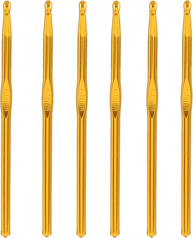 Cionyce 6 Pack Aluminum Crochet Hook 6mm US Size J (Size 10) Crochet Needle for DIY Craft Yarn Knitting Needles