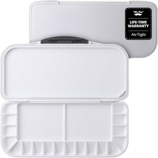 Mr. Pen Airtight 18-Well Watercolor Palette with 2 Mixing Areas and Lid - Folding Paint Tray