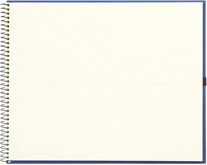 Maruman VifArt Watercolor Artbook- Premium Fine Watercolor Paper, Natural White, F3, 9.02" x 11.57", 15 Sheets/ 30 Pages, Reinforced Cover Sketchbook for Watercolor & Mixed Media, Blue