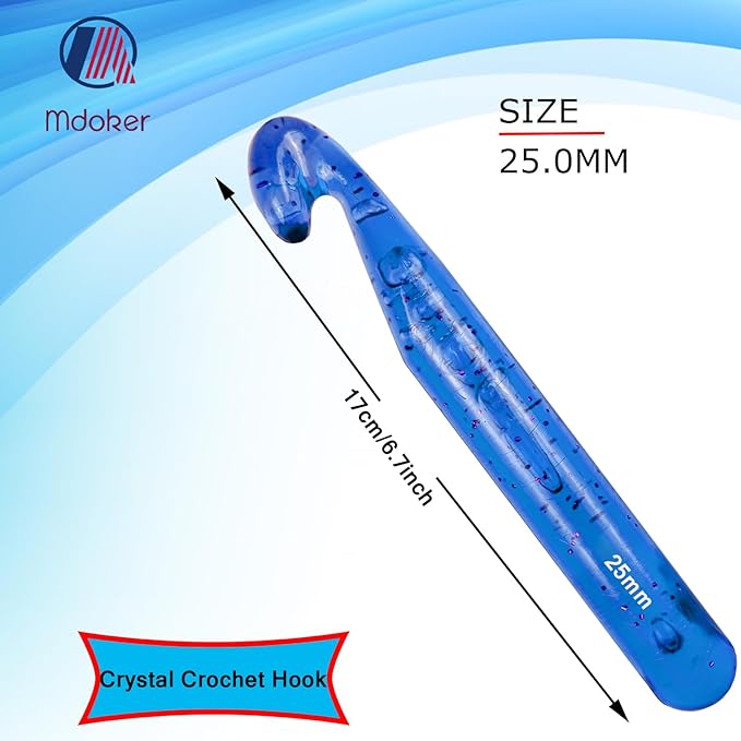 Mdoker 25mm Large Crochet Hook,Big Crochet Hooks for Chunky Yarn,Ergonomic Giant Hooks,Huge Crochet Hooks for Knitting Yarn,Beginners and Experienced Crochet Lover