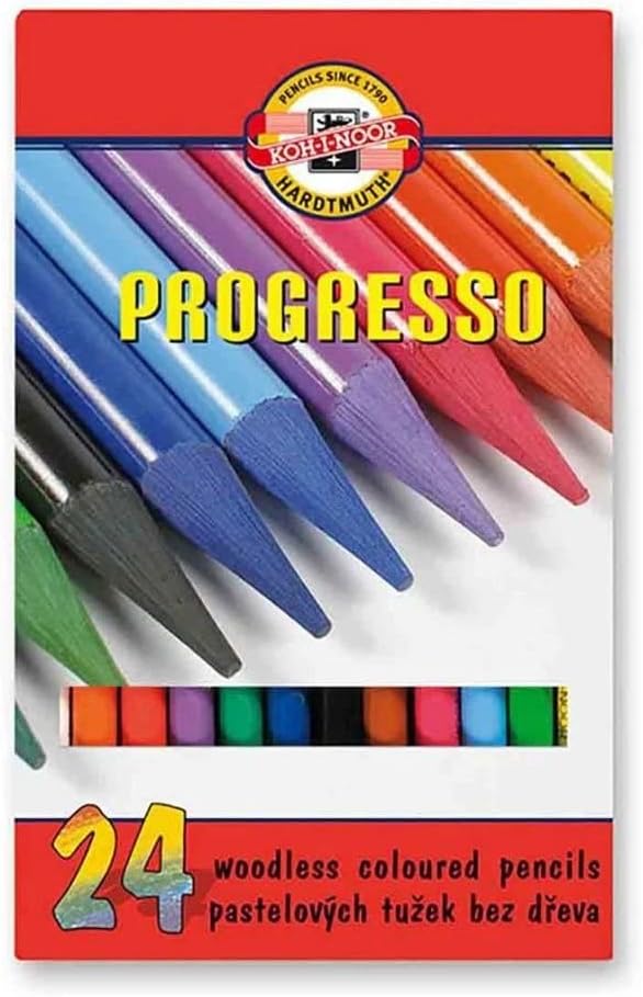 Koh-I-Noor Progresso Woodless Coloured Pencil Set (Set of 24)