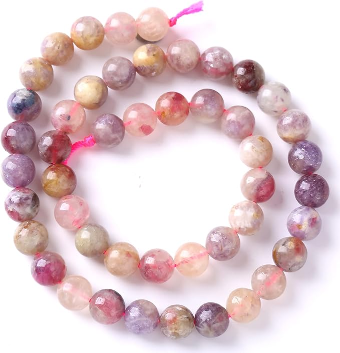 45pcs 8mm 5A Natural Pink Tourmaline Stone Beads Round Loose Spacer Healing Energy Beads for Jewelry Making DIY Bracelets Necklaces 15" (8mm, Pink Tourmaline)