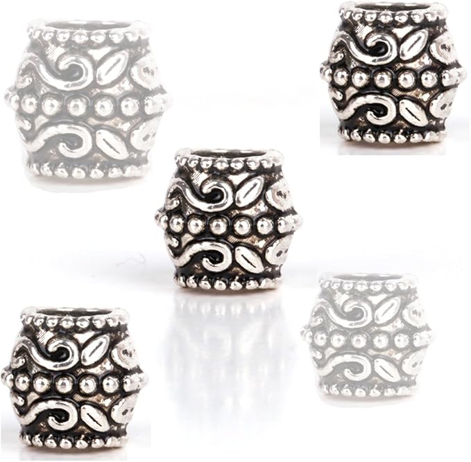 RUBYCA 30pcs Tibetan Silver Tone Spacer Beads Fit European Charms Bracelet Infinity Ornament