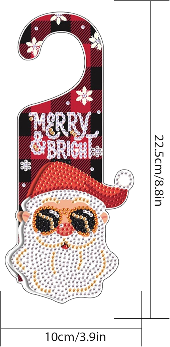 AiYuanzsh 5D Christmas Diamond Painting Door Sign Kit – Special-Shaped Drill DIY Hanging Pendant for Holiday Home Décor & Gift