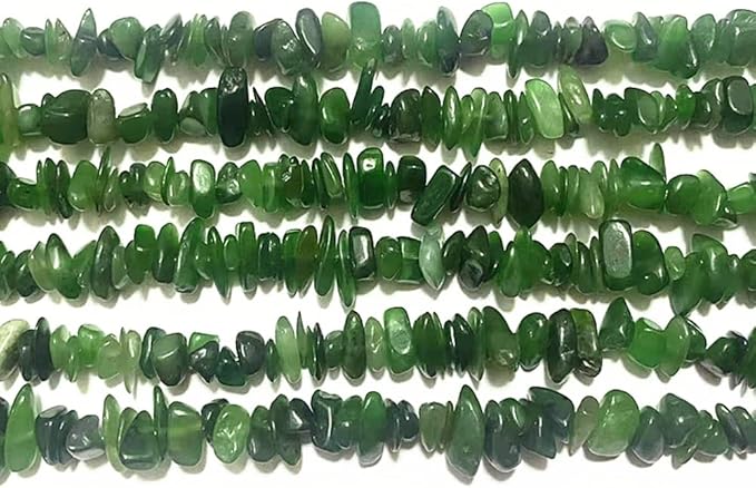 7-8mm Natural Green Canada Jade Gemstone Chips Beads Healing Crystals Waist Bracelets Necklace Kit Irregular Stone DIY Crafts Design Jewelry Making