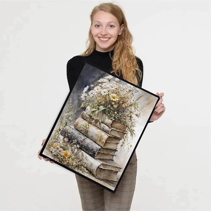 3 Pack Stamped Cross Stitch Kits for Adults - Cross Stitch Kits for Beginners,11 CT Rural Retro Flower Cross Stitch Patterns Dimensions DIY Counted Cross Stitch Kits for Adults Arts Craft 12x16 inch