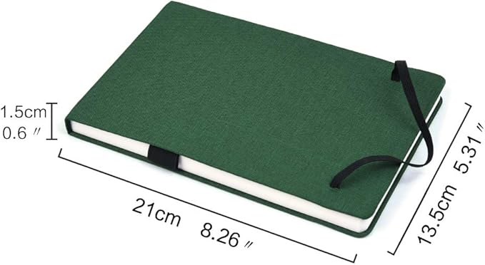 Mifuner 5"x 8" 220gsm Travel Handmade Cloth Cover Watercolor Paper 80 pages (40sheet frond and back) Notebook Journal Painting Paper Perfect for Travel Green