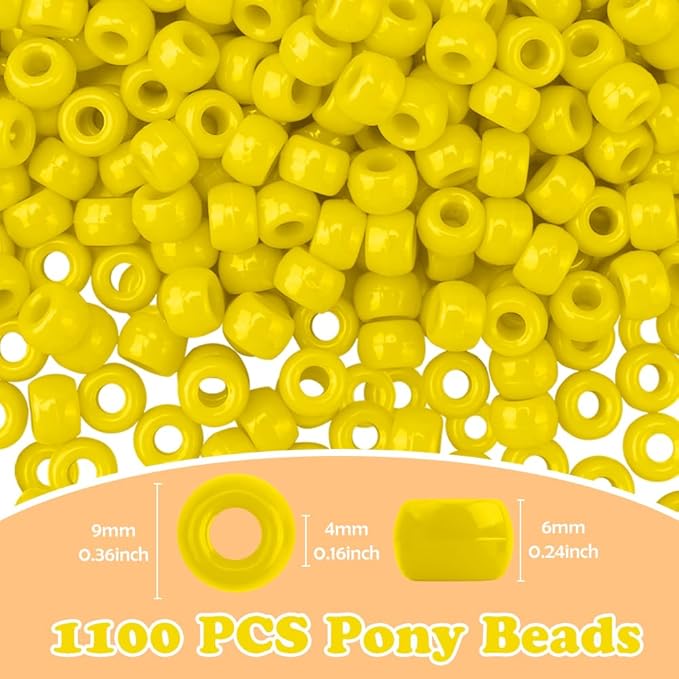 QPIXVB 1100pcs Pony Beads,Friendship Bracelet Beads Kit,Bead for Jewelry Making and Bracelets Making,Bulk Hair Bead for Braids,Crafts