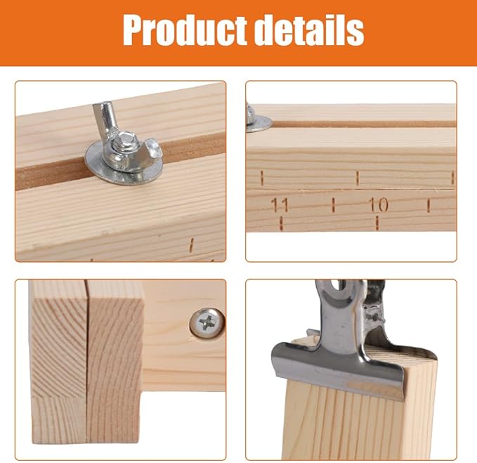 Restynic Paracord Jig Bracelet Maker, Wooden Jig Bracelet Maker with 4 Clips - Adjustable DIY Paracord Braiding Tool for Crafting, Weaving Bracelets, Belts & Keychains(Color:wood1)