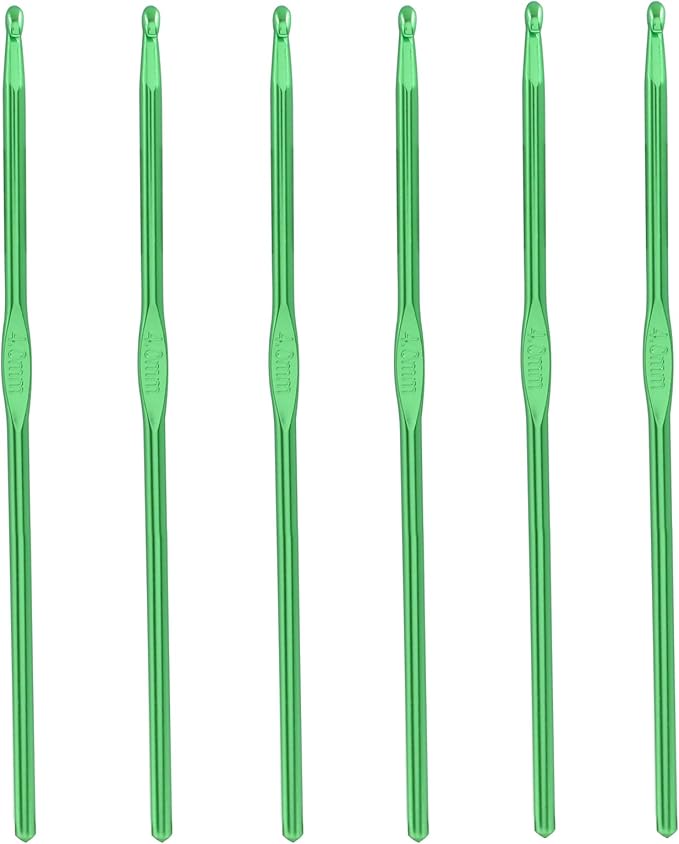 Cionyce 6 Pack Aluminum Crochet Hook 4mm US Size G (Size 6) Crochet Needle for DIY Craft Yarn Knitting Needles