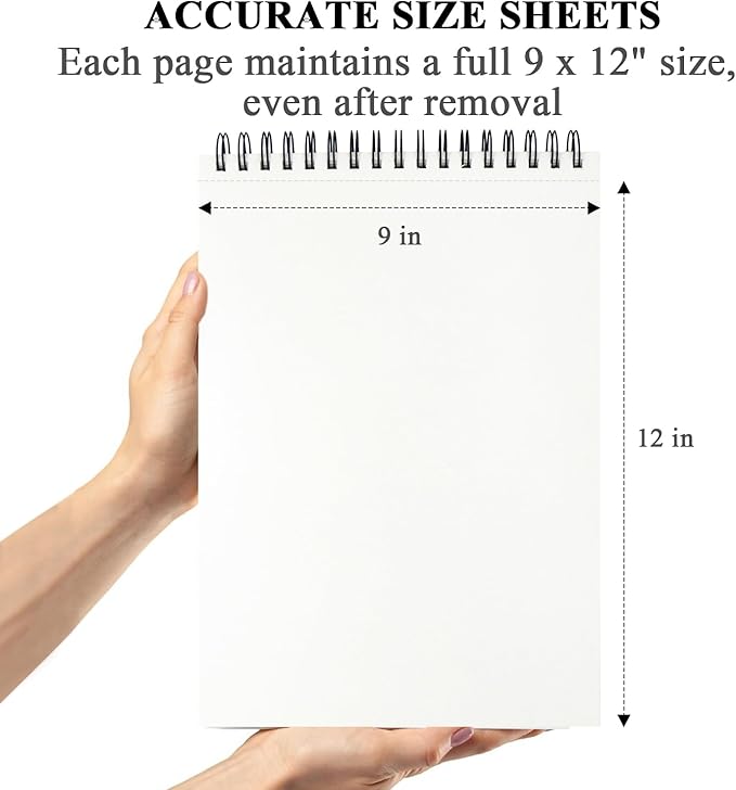 belenova 9" x 12" marker paper pad, 100 sheets bleedproof sketchbook for alcohol markers - 73lb/120gsm art supplies for drawing & coloring (kids/adults).