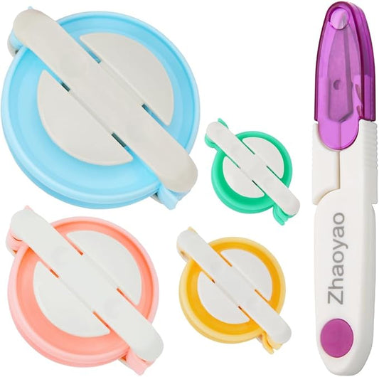 Zhaoyao Pompom Makers 4 Size Pom Poms Maker Tool Set DIY Fluff Ball Weaver for DIY Wool Yarn Knitting Craft Project with Cutter Scissors (Pompom Makers with Cutter Scissors)