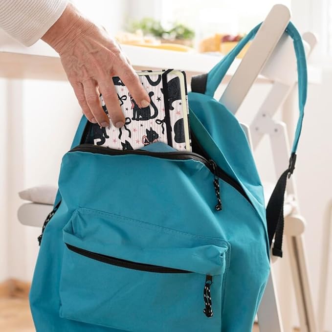 Mifuner 4.8x4.8in 80gsm Mini Notebooks Art Blank Pages Sketchbooks Travel Journal Pocket Hardcover Paint Writing Notebook Blank Diary Memo Planner Sketchbook Fabric Cover.Black Cat