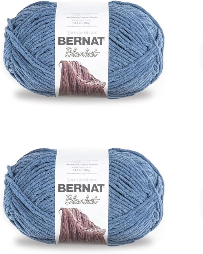 Bernat Blanket Country Blue Yarn - 2 Pack of 300g/10.5oz - Polyester - 6 Super Bulky - 220 Yards - Knitting/Crochet