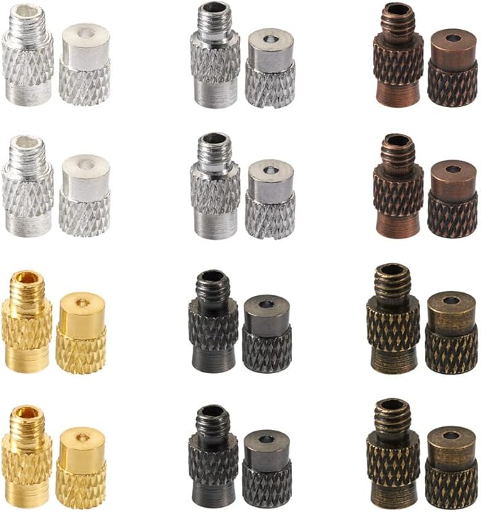 KISSITTY 120Sets Column Brass Screw Clasps 6 Colors Barrel Clasps Jewelry End Tips Caps Screw Twist Clasps Copper Jewelry Connector Barrel Clasps 11~12x4mm for Necklace Bracelet Jewelry Making