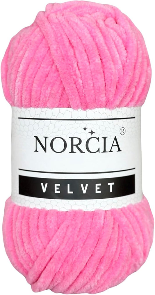 Soft Velvet Yarn Chenille Yarn for Crocheting Super Bulky 100g (74.3 yds) Baby Blanket Yarn for Knitting Amigurumi Yarn for Crochet Weaving Craft (Pink, 1 Skein)