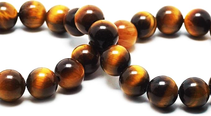 Natural Stone Beads for Jewelry Making - 6mm Gemstone Round Beads for Bracelets(58-62pcs, Yellow Tiger Eye)