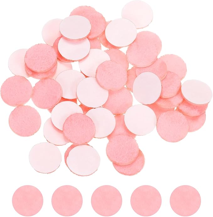 uxcell 100 Pcs Adhesive Felt Circles, 1/2" Round Non-Woven Felt Pads Stickers Dots Pre Cut for DIY Crafts Sewing Handcraft Costume Holiday Decoration, Pink