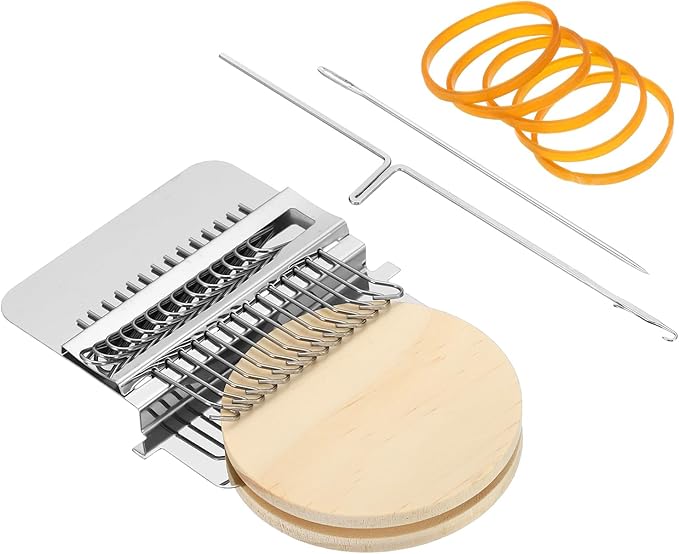 PATIKIL 14 Hooks Mini Weaving Machines Kit, Metal Quickly Small Darning Weave Tool with Accessories for Mending Knitting Stitching Clothes DIY, Style 1