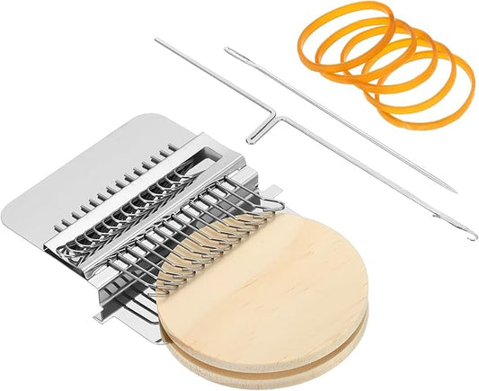 PATIKIL 14 Hooks Mini Weaving Machines Kit, Metal Quickly Small Darning Weave Tool with Accessories for Mending Knitting Stitching Clothes DIY, Style 1