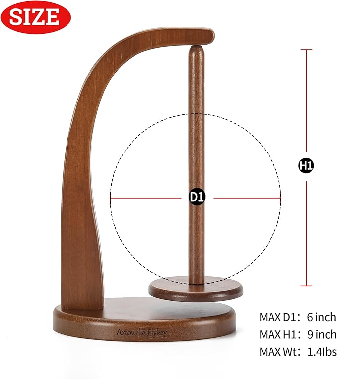 Model Magnetic Pendulum Wooden Yarn Holder for Crocheting, Yarn Storage Organizer, Delightful Surprise Gift for Knitting Lovers by ARTOWELL (Walnut-Colored, Enlarged Size)