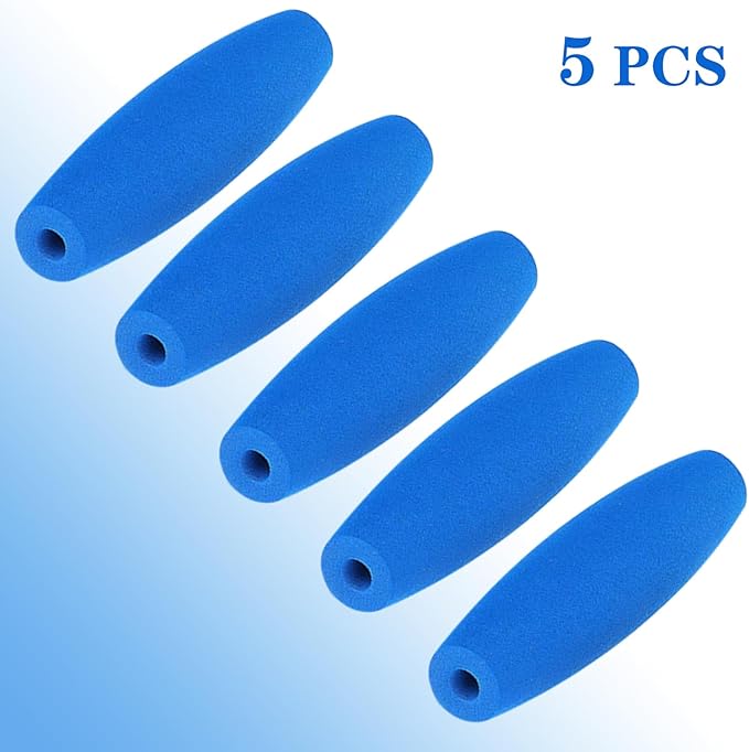 HEYLEAYAR Blue Crochet Hooks Grips, 5Pcs Ergonomic Crochet Hook Handle, Foam Grip Handle Crochet Accessories Fits 8mm to 10mm Crochet Needles