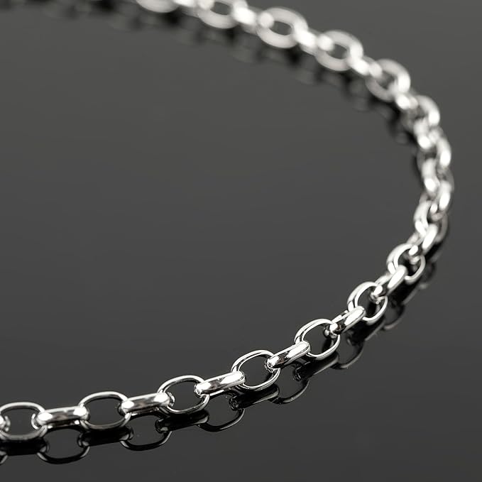 UMAOKANG 16.4 Feet Stainless Steel Jewelry Making Chain Oval Chains Bulk with Jewelry Findings Men and Women Necklace DIY