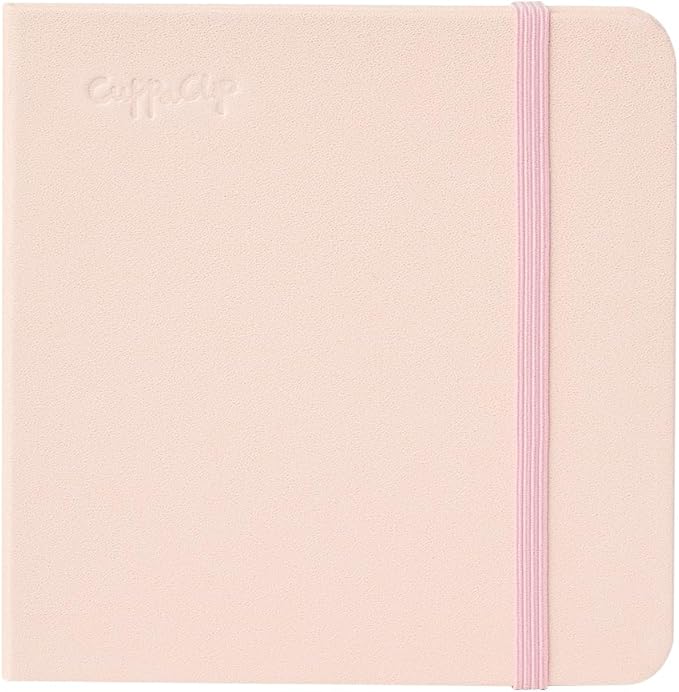 CuppaClip Watercolor Journal 300GSM Fine Grain Art Supplies for Adults Kids Watercolor Pad Wet Media Painting Wood Pulp Paper (Pink, 4.9x4.9in)