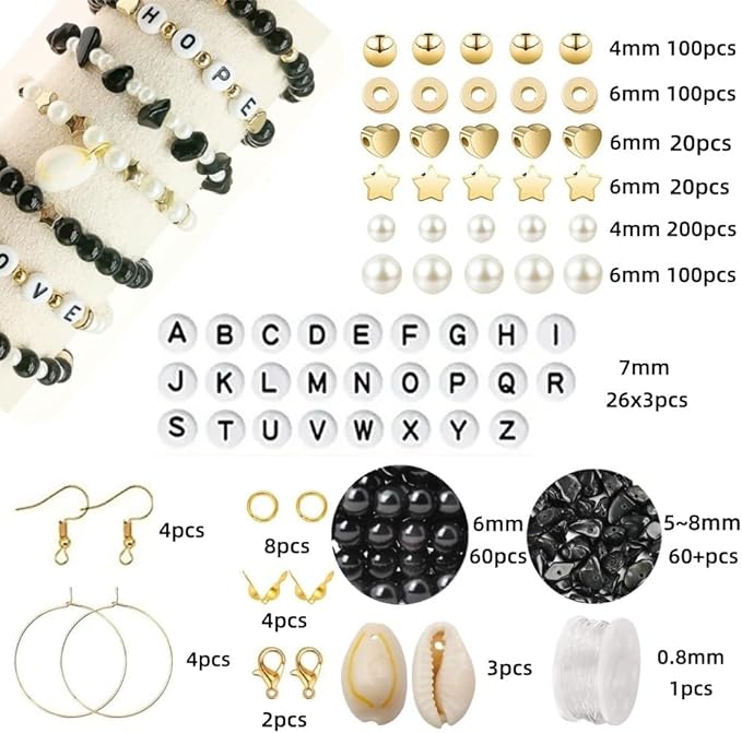 Basigeese Jewelry Making Supplies Kit Natural Stone Beads Irregular Gemstone Beading with for DIY Craft Bracelet Necklace Earrings for Adults (Obsidian)