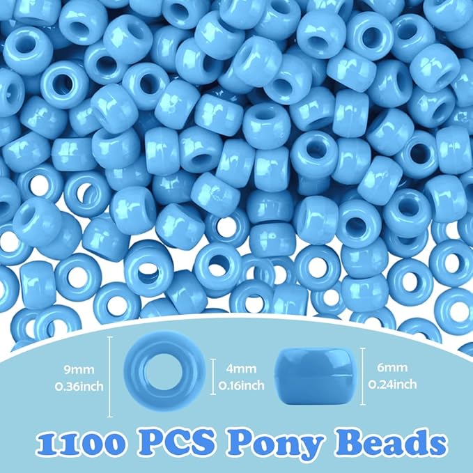 Qpixvb 1100PCS Blue Pony Beads,Blue Beads for Bracelets,Bead for Jewelry Making and Bracelets Making,Friendship Bracelet Bead Kit