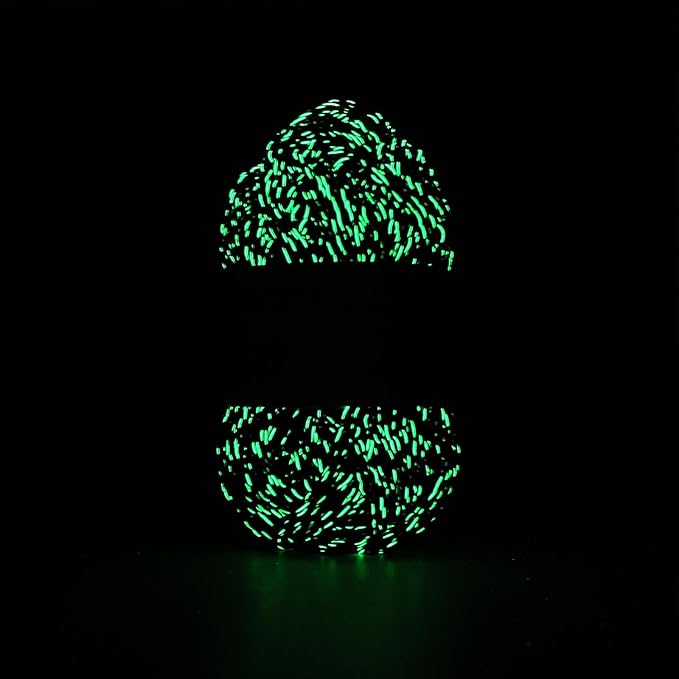Glow in The Dark Yarn - 100g/3.5oz DK #3 Light Weight, Beginner-Friendly Crochet & Knitting Supplies (Black, 1 Pack)
