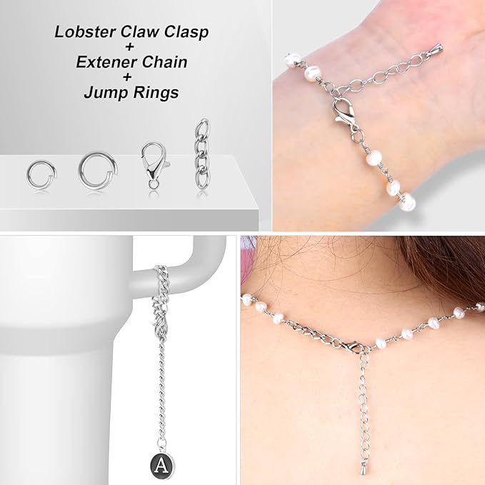 523PCS Keychain Making Kit, Keychain Making Supplies Including Keychains Clips Hooks, Key Chain Rings, Lobster Claw Clasps and Jump Rings for Jewelry Making Supplies, Crafts