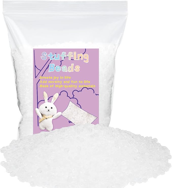 FTEVEN 450g / 15.9oz Stuffing Beads, Premium Plastic Weight Stuffed Beads, Polyethylene Filler Bead, Plastic Transparent Stuffing Bead for Filling Bean Bags, DIY Crafts