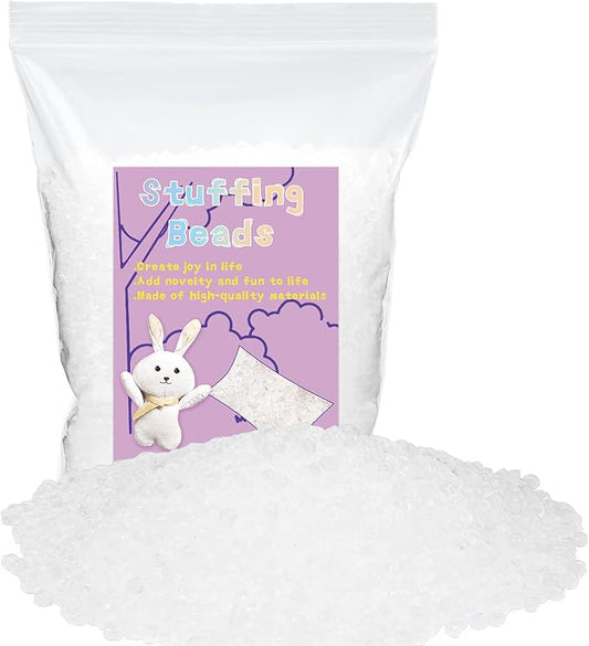 FTEVEN 450g / 15.9oz Stuffing Beads, Premium Plastic Weight Stuffed Beads, Polyethylene Filler Bead, Plastic Transparent Stuffing Bead for Filling Bean Bags, DIY Crafts