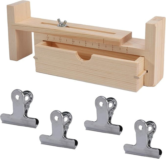 Restynic Paracord Jig Bracelet Maker, Wooden Jig Bracelet Maker with 4 Clips - Adjustable DIY Paracord Braiding Tool for Crafting, Weaving Bracelets, Belts & Keychains(Color:wood2)