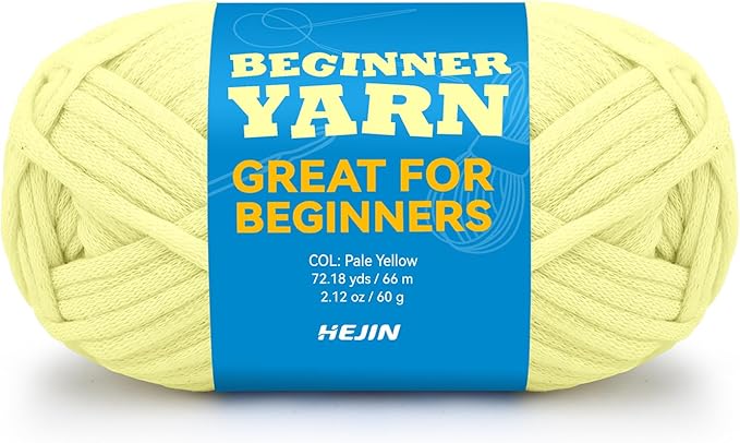 60g Pink Yellow Yarn for Crocheting and Knitting;66m (72yds) Cotton Yarn for Beginners with Easy-to-See Stitches;Worsted-Weight Medium #4;Cotton-Nylon Blend Yarn for Beginners Crochet Kit Making