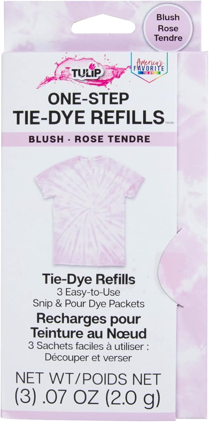 Tulip One-Step Tie-Dye Kit , 3 Fabric Dye Refill Packs, Packs, Blush